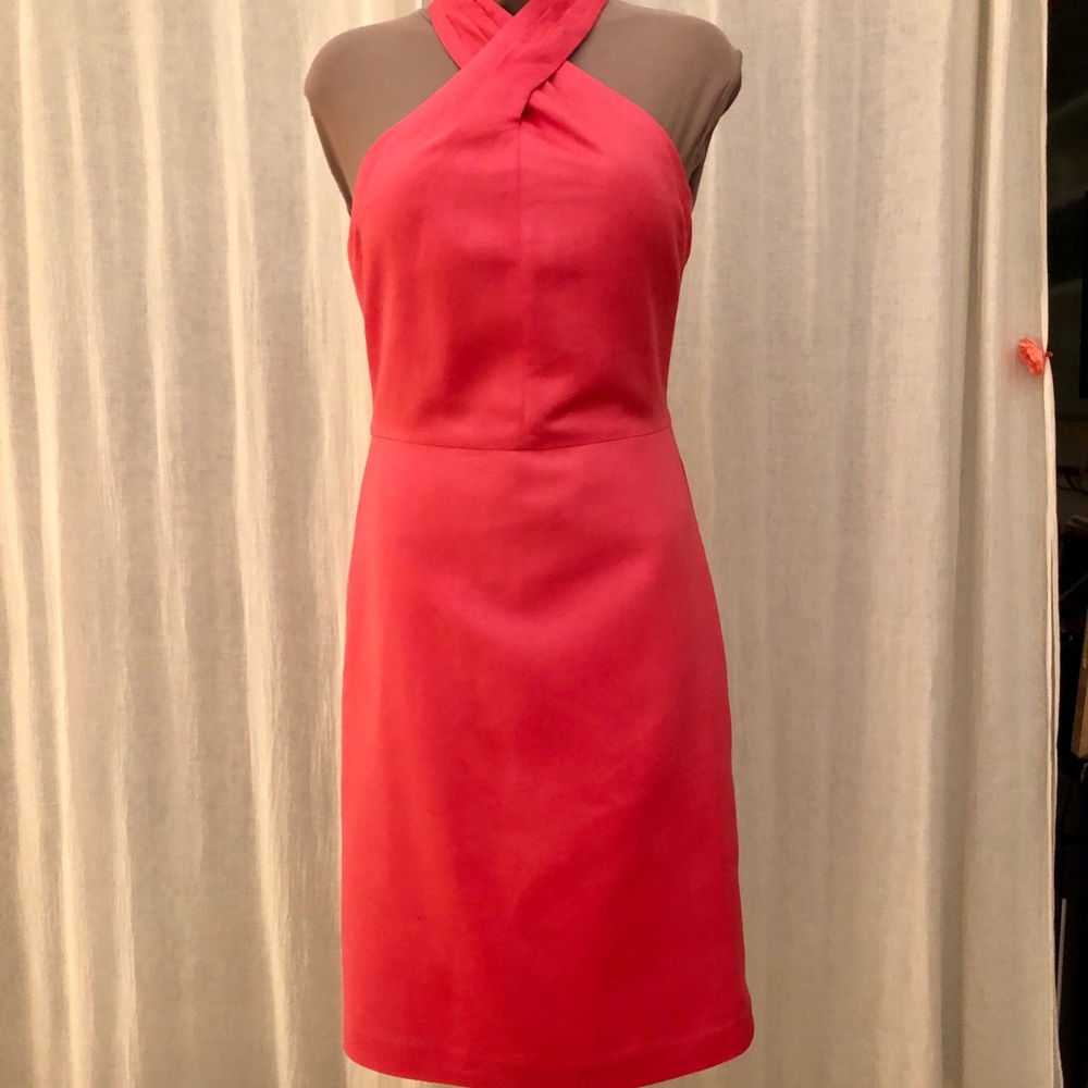 Banana Republic Coral Linen Halter Dress